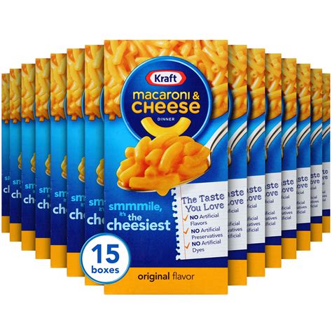 Kraft Original Macaroni And Cheese Dinner 15 Ct Pack 725 Oz Boxes