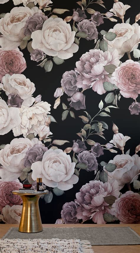 8 Dark Floral Wallpapers To Create A Striking Space Floral Wall Wall