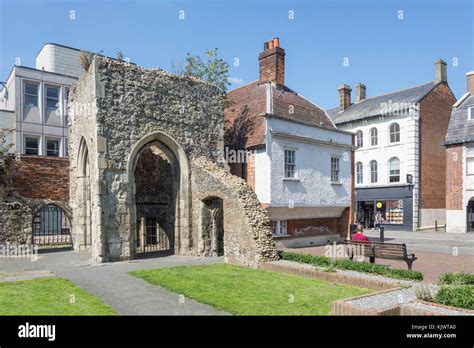 St Thomas a Becket Chapel ruins, High Street, Brentwood, Essex, England