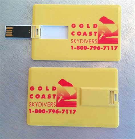 Wood flash drives are a great way to portray natural elegance and sophistication for your logo. Gold Coast business card style USB flash drives look great ...