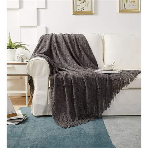 Knitted Throw Blanket 50 X 60 Inch Warm And Cozy Decorative Throw