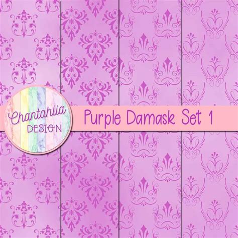 Free Digital Papers Featuring Purple Damask Designs