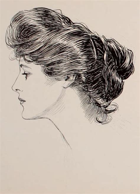 Gibson Girl Belle Epoque Portrait Drawing Girl Drawing Ink Illustrations Illustration Art