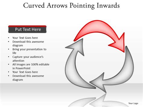 Curved Arrows Pointing Inwards Editable Powerpoint Templates