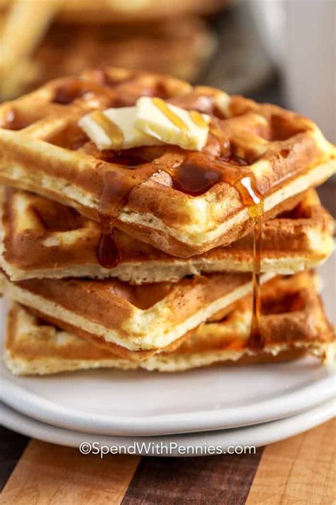 Fluffy Homemade Waffle Recipe Fluffy And Crispy Spend With Pennies