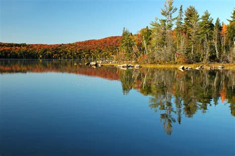 Lake Reflection Scene In The Fall Stock Photo Image Of