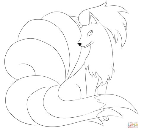 Coloriage pokemon soleil et lune a imprimer pokemon coloring. Ninetales coloring page | Free Printable Coloring Pages