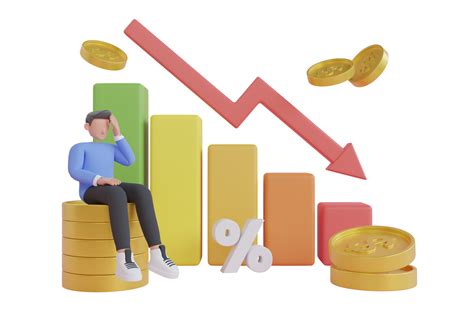 Ilustración 3D de recesión económica. Ilustración 3D de la crisis