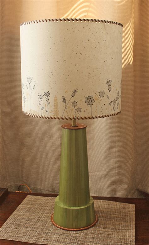 Check how we make our custom handmade laminated lampshades. Straw marquetry lamp with custom hand drawn shade | Lamp ...