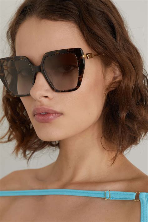 Fendi Eyewear Oversized Square Frame Acetate And Gold Tone Sunglasses Net A Porter