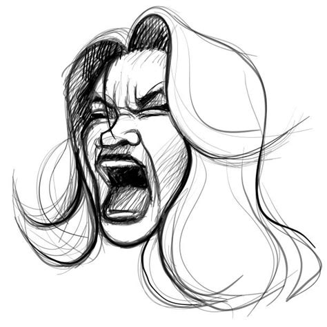 90 Woman Face Scream Sketch Stock Photos Pictures And Royalty Free