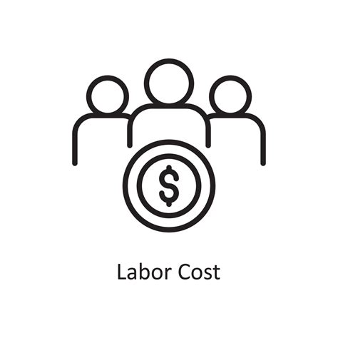 Labor Cost Vector Outline Icon Design Illustration Business And