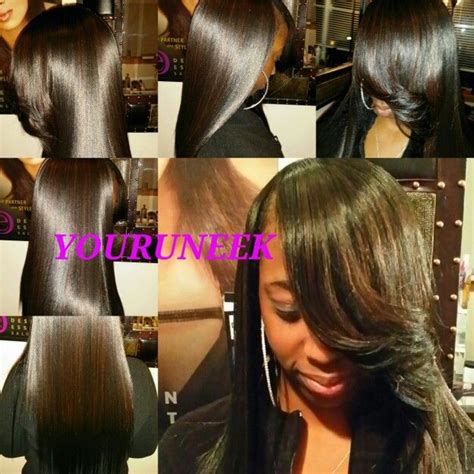 Full Weave Glue In Layers And Side Bangs Glue In Weave Full Weave