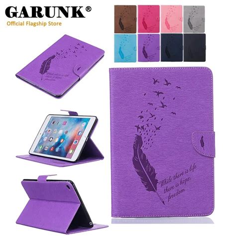 Case For Ipad Mini 4 79 Inch Garunk Painted Feather Pattern With