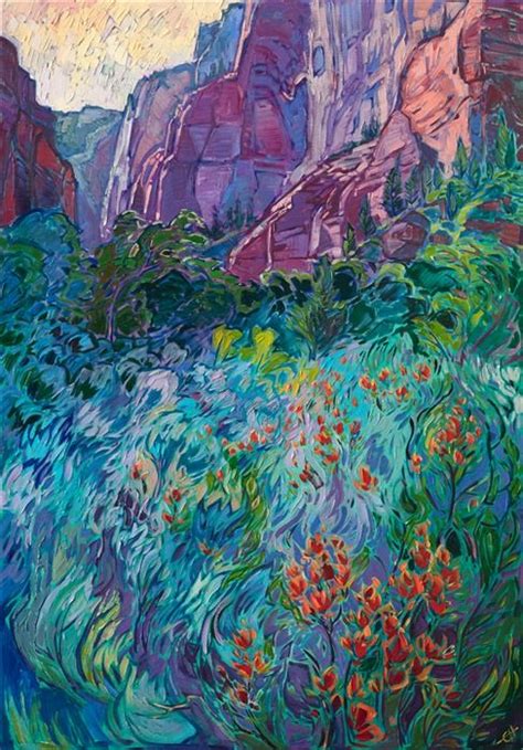 Landscape Oil Painting Of Zion National Parks Kolob Canyon By