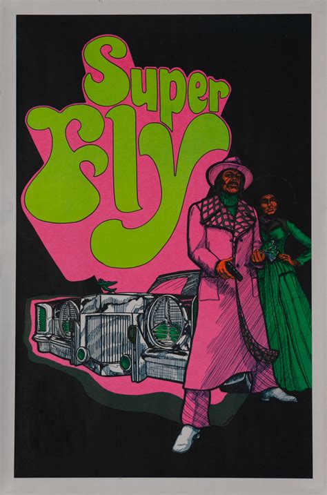 Superfly Original Black Light Psychadelic Poster David Pollack