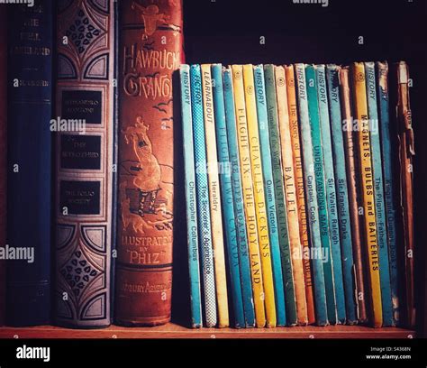 Row Of Books On Shelf Hi Res Stock Photography And Images Alamy