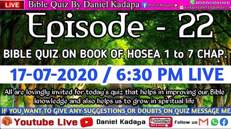 Until is disguised as a pay man in mr. Episode - 22 Live Bible Quiz By Daniel Kadapa ||6:30 Pm ...