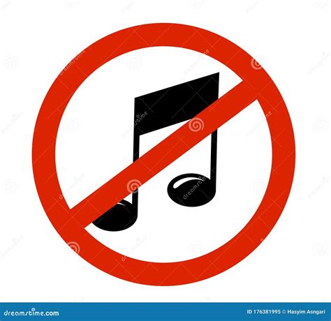 No Music Sound Allowed Sign Vector Stock Vector Illustration Of