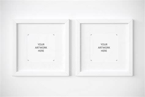 Set Of 2 Square White Frames Mockup Print Mockups Creative Market