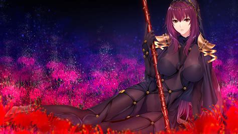 Wallpaper Bodysuit Long Hair Scathach Fate Grand Order 1920x1080