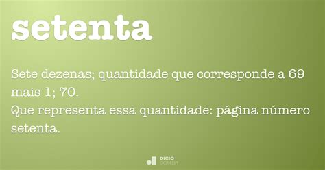 Setenta Dicio Dicionário Online De Português