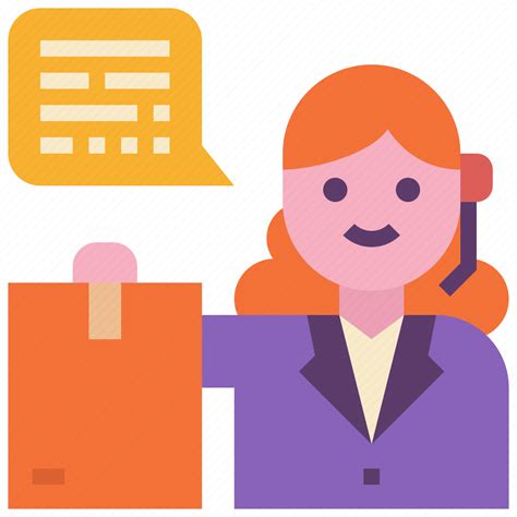 Customer Service Help Desk Support Package Woman Icon Download