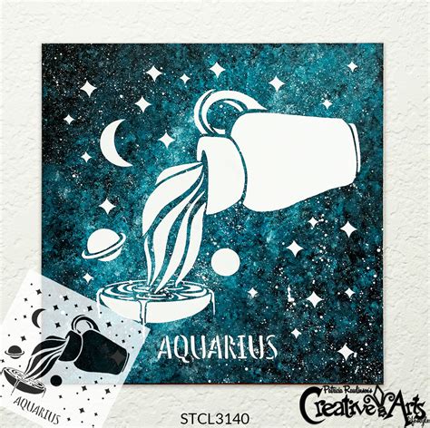 Aquarius Zodiac Stencil By Studior12 Diy Star Celestial Bedroom