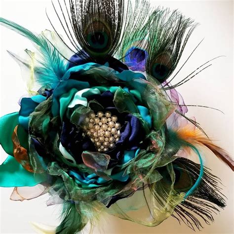 This Gorgeous Peacock Flower Has Been Entirely Handcrafted With A Mix