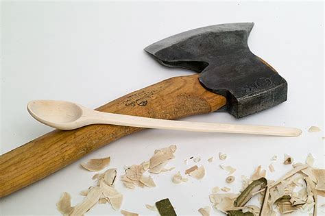 Good hands with an axe can do some nifty stuff. Hand carved from wood: Better axe and new spoons