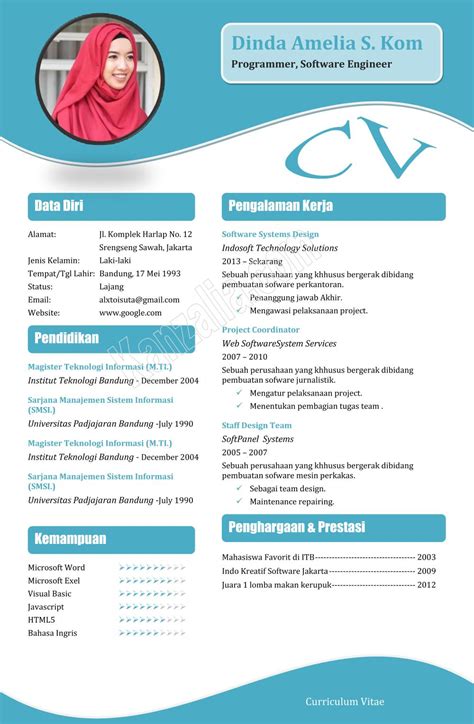 Contoh Daftar Riwayat Hidup Format Word