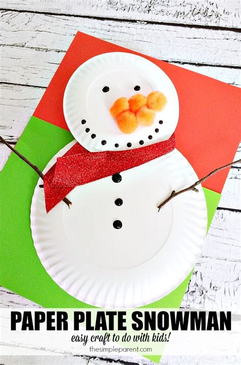 Preschool Paper Plate Snowman Craft To Celebrate Winter The Simple Parent