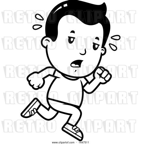 Vector Clip Art Of Retro Cartoon Tired Boy Running By Cory Thoman 46750