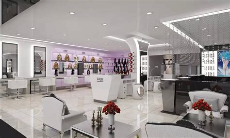 Barber shop interior hair salon interior barber shop decor salon interior design beauty salon design interior decorating zen decorating schönheitssalon design home design blackened cast concrete table, floating shelves, reception desk top and display surfaces for well known hair salon in manhattan. La Rose Salon Shop Hair salon interior designs with hair ...