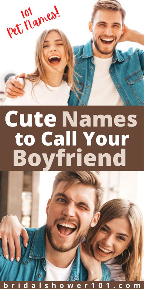 Cute Names To Call Your Boyfriend Bridal Shower