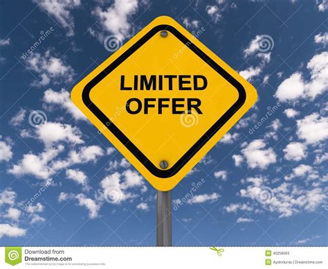 Limited Offer Yellow Highway Sign Stock Image Image Of Special