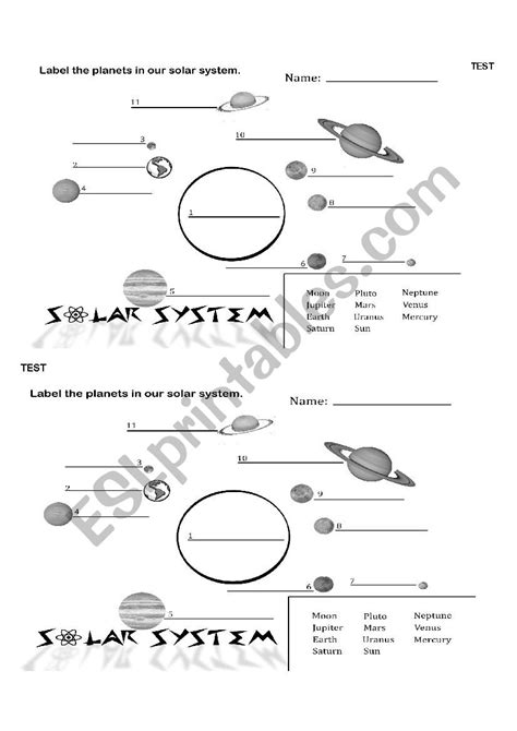 Planets Of Solar System Esl Worksheet By Anitacristina