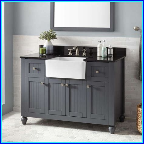 58 carnation double sink vanity with solid stone baltic granite top vanity, 4 drawers & 2 door storage with shelf. 58 reference of vanity Farmhouse apron front in 2020 ...