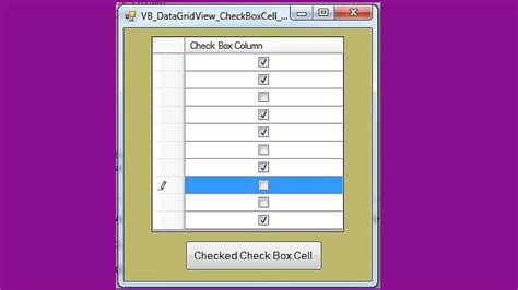 Vbnet Tutorial How To Add Checkbox Column To Datagridview In Vbnet With