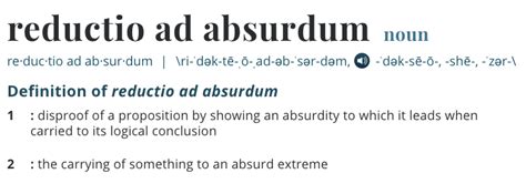 reductio ad absurdum reductio ad absurdum words definitions