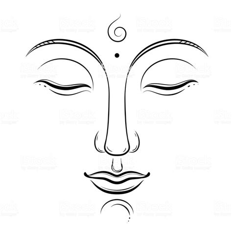 Buddha Face Vector Art Buddhism Yoga Sacred Spiritual Zen Ink Drawing