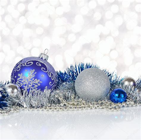 Blue And Silver Christmas Decorations — Stock Photo © Sveta615 119410580