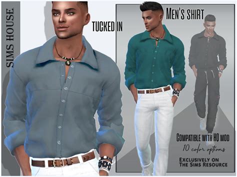 The Sims Resource Mens Shirt Tucked In