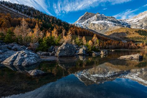 A Mountain Lake In Fall Reflections At Lac De Derborence Nio Photography