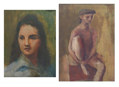 Earl Kerkam Two Works Portrait Of A Young Beauty Seated Girl