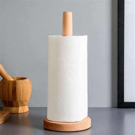 Wooden Paper Towel Holdercountertop Vertical Tissue Holder Etsy