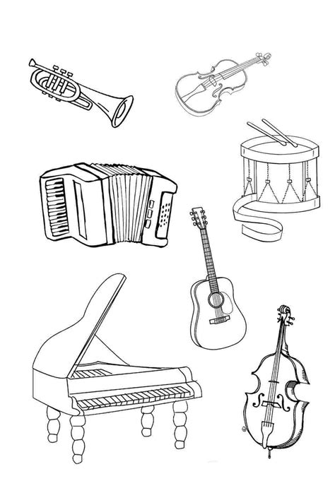 Dibujos De Instrumentos Musicales 1 Para Colorear Para Colorear Pintar