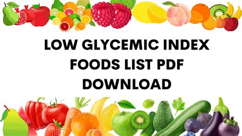 Low Glycemic Index Foods List Pdf Download