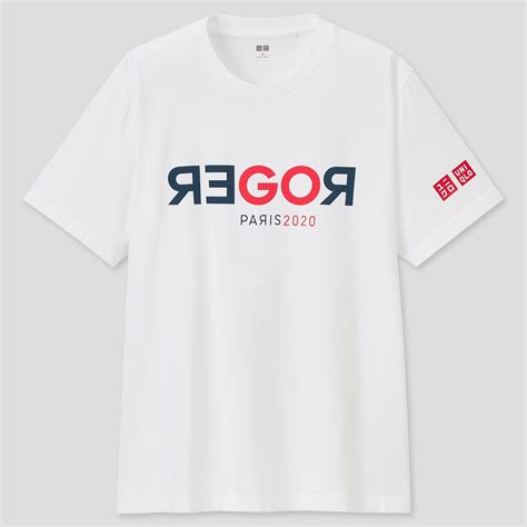 Men Roger Federer France 2020 Short Sleeved Graphic T Shirt Uniqlo Uk