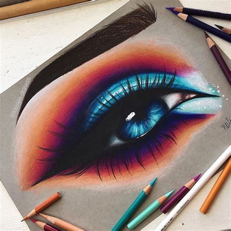 •hello Everyone🌿 • Heres This Colorful Eye I Drew This Drawing Is